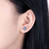 Silver 925 Flower Earrings Women Sterling Silver Gift Earrings