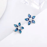 Silver 925 Flower Earrings Women Sterling Silver Gift Earrings