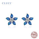 Silver 925 Flower Earrings Women Sterling Silver Gift Earrings
