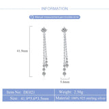 925 Silver Theme Women Drop Earrings for Office Lady