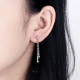 925 Silver Theme Women Drop Earrings for Office Lady