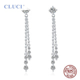 925 Silver Theme Women Drop Earrings for Office Lady