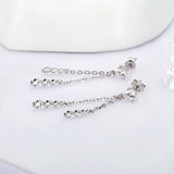 925 Silver Theme Women Drop Earrings for Office Lady