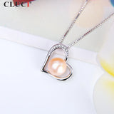925 Silver Pearl Pendant - Romantic Round Pearl Jewelry SP312SB