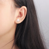 925 Sterling Silver CZ Circle Stud Earrings Mountings For Women DIY