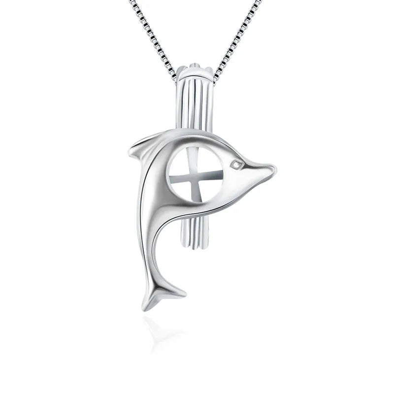 Dolphin 925 Silver Necklace Pendant Jewelry Locket Pendant