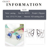 925 Silver Butterfly Stud Earrings for Women SE074SB