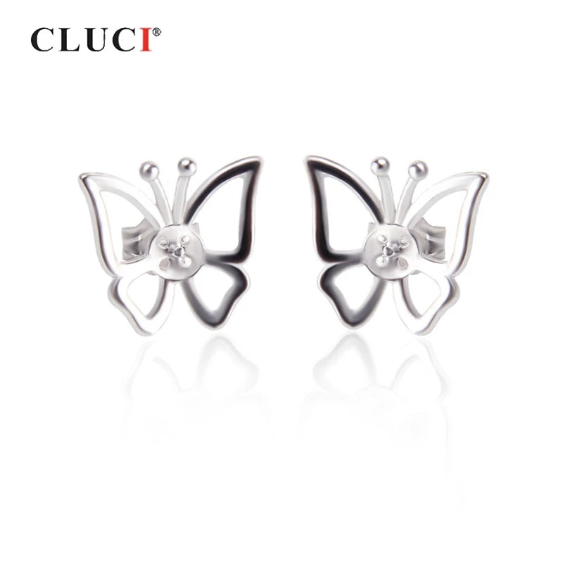 925 Silver Butterfly Stud Earrings for Women SE074SB
