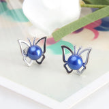 925 Silver Butterfly Stud Earrings for Women SE074SB
