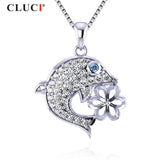 925 Silver Dolphin Pendant Zircon Jewelry SP384SB