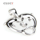 Double Dolphin Pearl Pendant Mounting Silver 925 Jewelry Women Pendant SP023SB