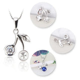 925 Silver Pearl Ring Mounting Leaf Charms Pendant