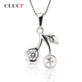925 Silver Pearl Ring Mounting Leaf Charms Pendant
