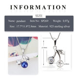 925 Silver Pearl Ring Mounting Leaf Charms Pendant