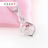 925 Silver Crystal Rhinestones Pendant for Pearl Necklace DIY