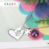 925 Silver Pearl Pendant Heart Puzzle Pendant Female Gift SP291SB