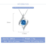 Zircon Sterling Silver Pendant Geometric Charms Necklace DP014SB
