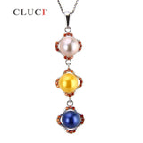 925 Silver Four Leaf Clover Pearl Pendant Necklace SP167SB