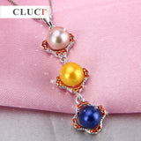 925 Silver Four Leaf Clover Pearl Pendant Necklace SP167SB