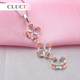 925 Silver Four Leaf Clover Pearl Pendant Necklace SP167SB