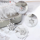 Sterling Silver Snowflake Necklace Christmas Pendant SP355SB-1