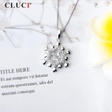 Sterling Silver Snowflake Necklace Christmas Pendant SP355SB-1