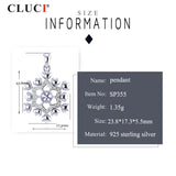 Sterling Silver Snowflake Necklace Christmas Pendant SP355SB-1