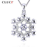 Sterling Silver Snowflake Necklace Christmas Pendant SP355SB-1