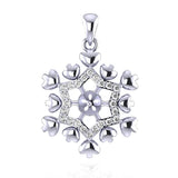 Sterling Silver Snowflake Necklace Christmas Pendant SP355SB-1