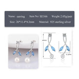 925 Silver CZ Stud Pearl Earrings SE166SB