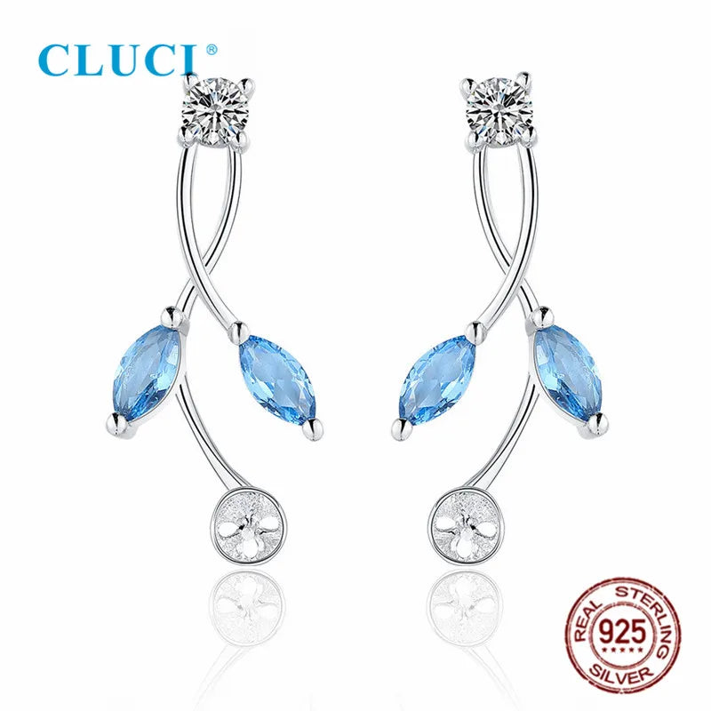 925 Silver CZ Stud Pearl Earrings SE166SB