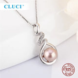 925 Silver CZ Twist Pendant Mounting for 7-8mm Round Pearl DIY Necklace