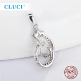 925 Silver Pearl Pendant Setting 6-7mm Round & Bread Shape DIY Necklace SP438SB