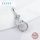 925 Silver Pearl Pendant Setting 6-7mm Round & Bread Shape DIY Necklace SP438SB