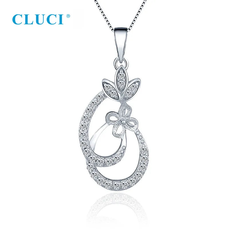 925 Silver Pearl Pendant Setting 6-7mm Round & Bread Shape DIY Necklace SP438SB