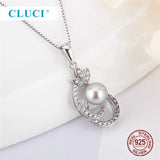 925 Silver Pearl Pendant Setting 6-7mm Round & Bread Shape DIY Necklace SP438SB