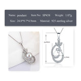 925 Silver Pearl Pendant Setting 6-7mm Round & Bread Shape DIY Necklace SP438SB