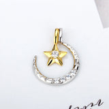 Moon and Star Shape 925 Silver Pendant