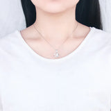 Heart Pearl Rose Flower Charm 925 Silver Necklace Pendant
