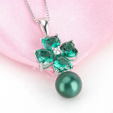 925 Silver Clover Pendant Zircon Gift Jewelry Women SP211SB
