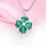925 Silver Clover Pendant Zircon Gift Jewelry Women SP211SB