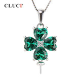 925 Silver Clover Pendant Zircon Gift Jewelry Women SP211SB