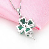 925 Silver Clover Pendant Zircon Gift Jewelry Women SP211SB