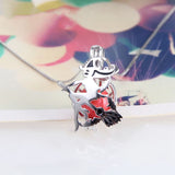 925 Silver Witch Broom Pendant Charm Halloween Jewelry
