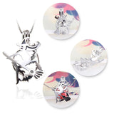 925 Silver Witch Broom Pendant Charm Halloween Jewelry
