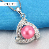 High Triangle Zircon Pendant, 925 Silver, SP176SB
