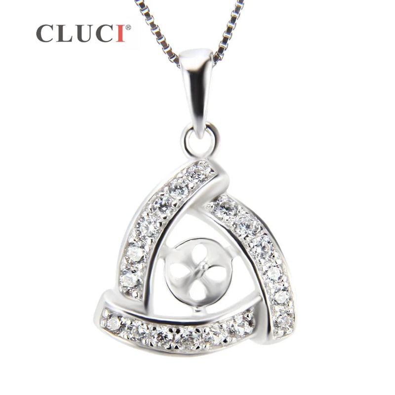 High Triangle Zircon Pendant, 925 Silver, SP176SB