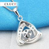 High Triangle Zircon Pendant, 925 Silver, SP176SB
