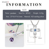 7mm Pearl Pendant CZ Pearl Necklace 925 Sterling Silver SP242SB