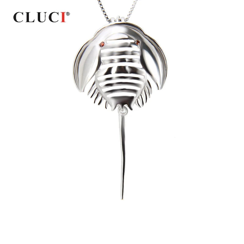 Limulus Silver 925 Red Zircon Gemstone Sterling Silver Cage Pendant